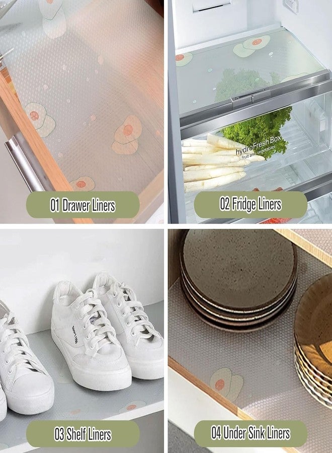 SKYTONE Kitchen Shelf Liner Anti Slip Mat EVA Food Grade Multipurpose Washable Sheet for Fridge, Shelf Liner, Table, Kitchen Drawer Mat (Avacado, 45 X 300 CM) - Image 5